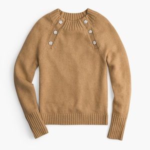 Tan Jcrew sweater with gems